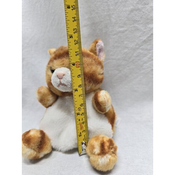 Aurora Cat Plush Beanie Palm Pals Meow Kitty Orange Tabby Stuffed Animal Toy 5” - Picture 2 of 4
